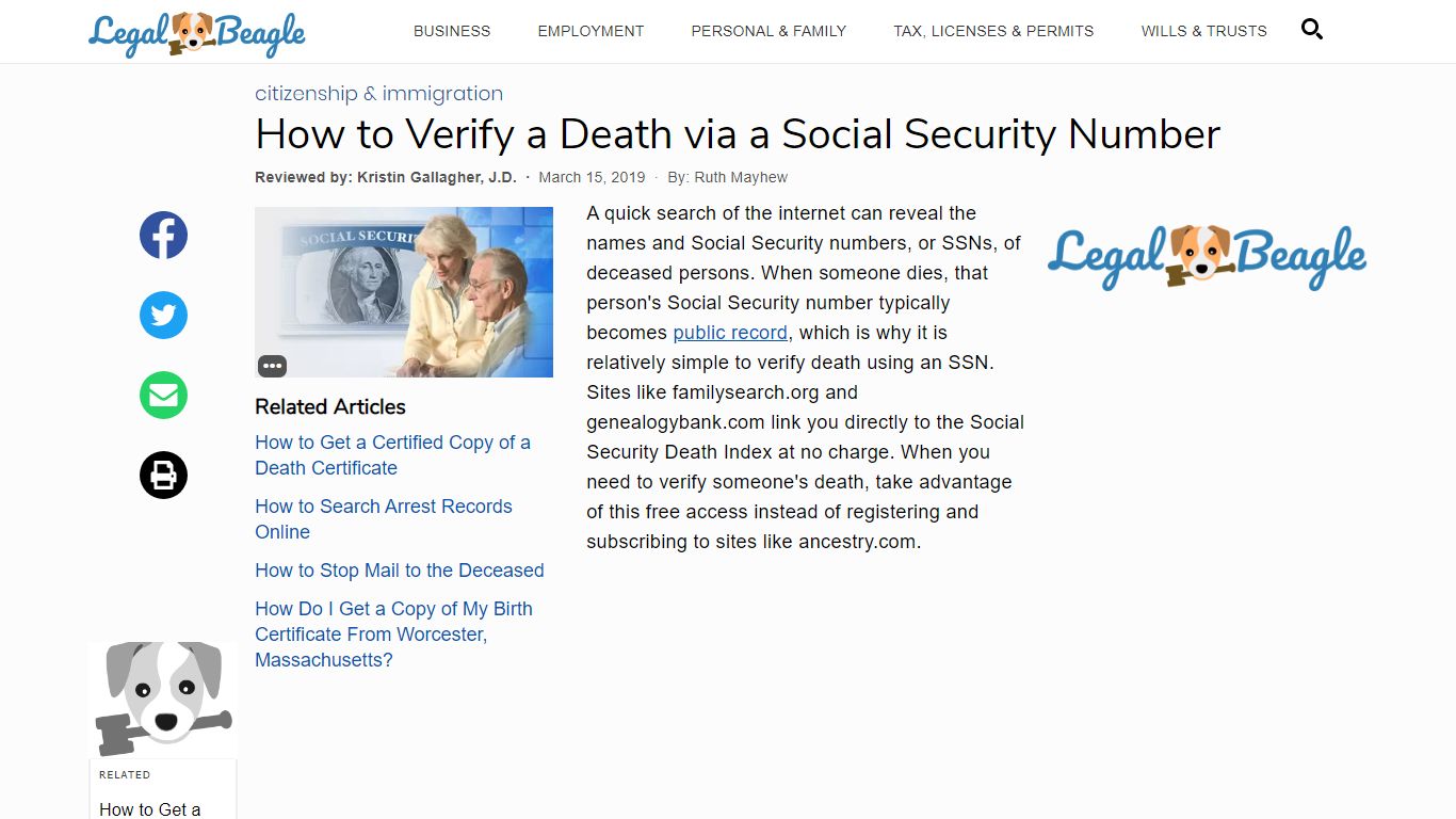 How to Verify a Death via a Social Security Number